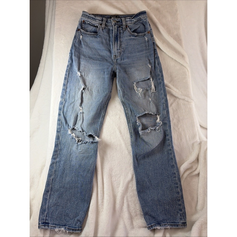 Abercrombie and Fitch Women Jeans Size 26/2 High Rise, Loose Fit, Distressed Y2K